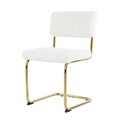 Ezell Dining Chairs with Gold Metal Leg (Set of 4) - White