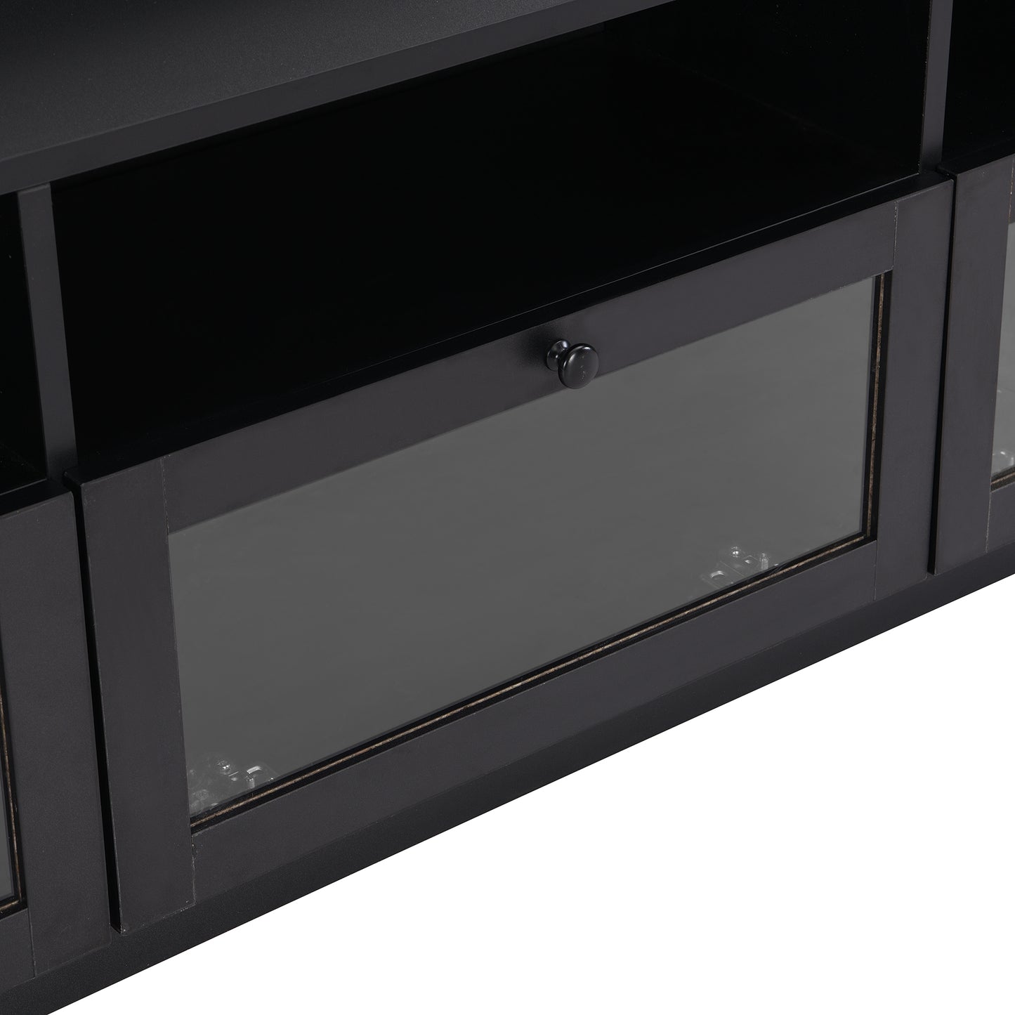 Ashton TV Stand with Acrylic Board Door - Black