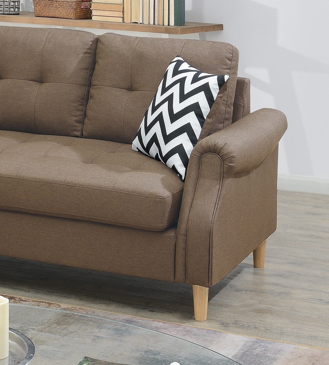 Carmen Corner Reversible Sectional Sofa - Light Coffee