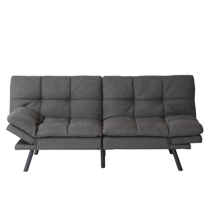 Koa Modern Convertible Memory Foam Futon Sofa Bed - Dark Grey