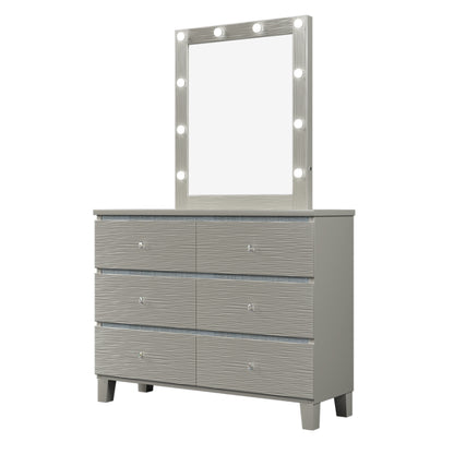 Silverwood Crystal Dresser & Mirror with Crystal Handle LED Lights Mirror