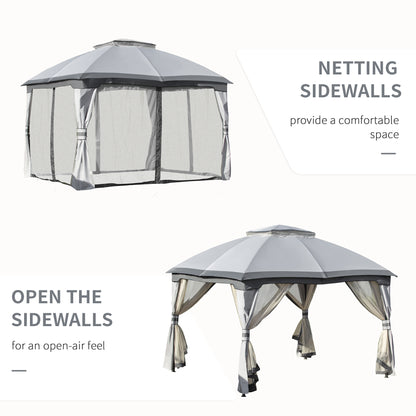 Bravo 10 x 12 ft  Solid Steel Frame  Gazebo Canopy Shelter - Grey