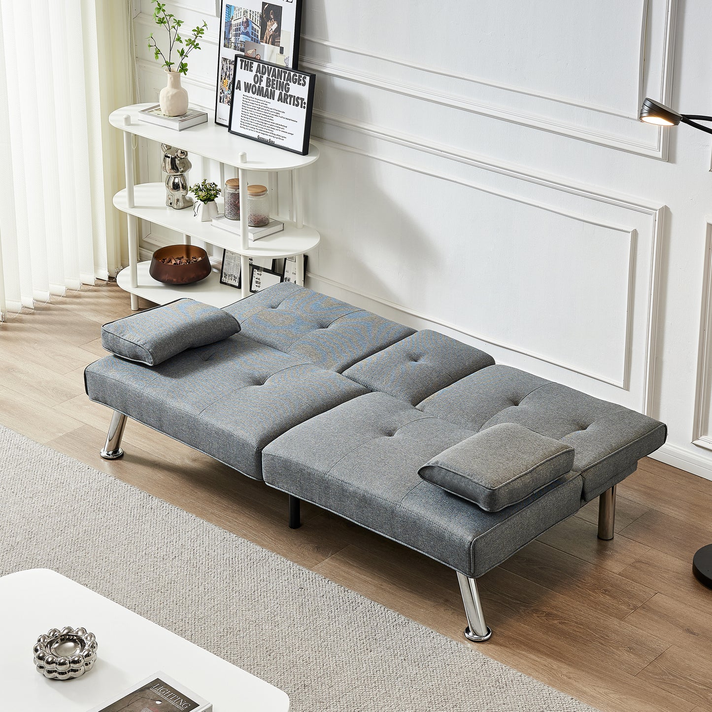 Jax Convertible Fabric Sofa Bed  - Grey