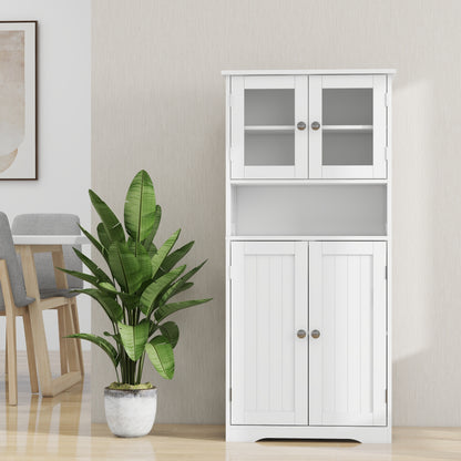 Myra II Storage Cabinet with Glass Doors - White