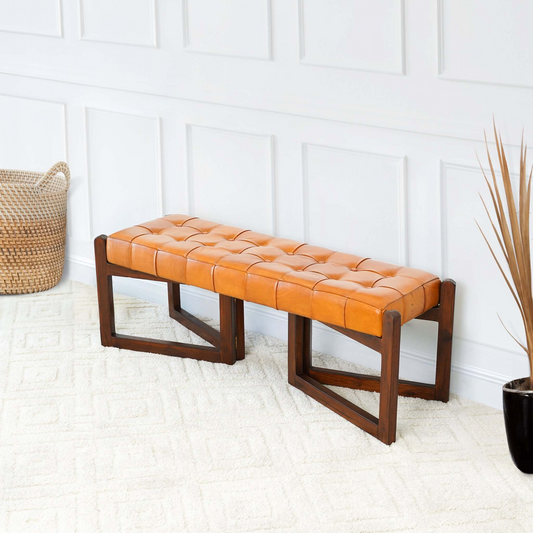 Riley Leather Bench