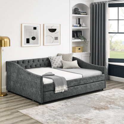 Toya Full Size Daybed with Twin Size Trundle - Gray