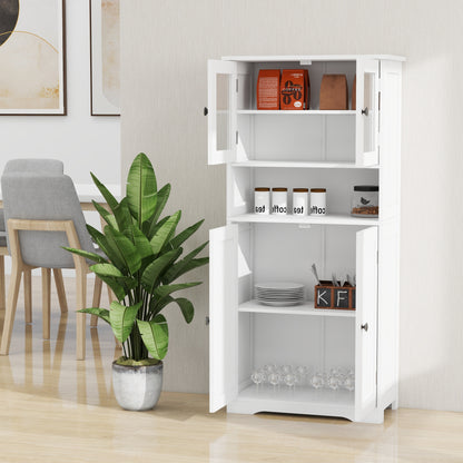 Myra II Storage Cabinet with Glass Doors - White