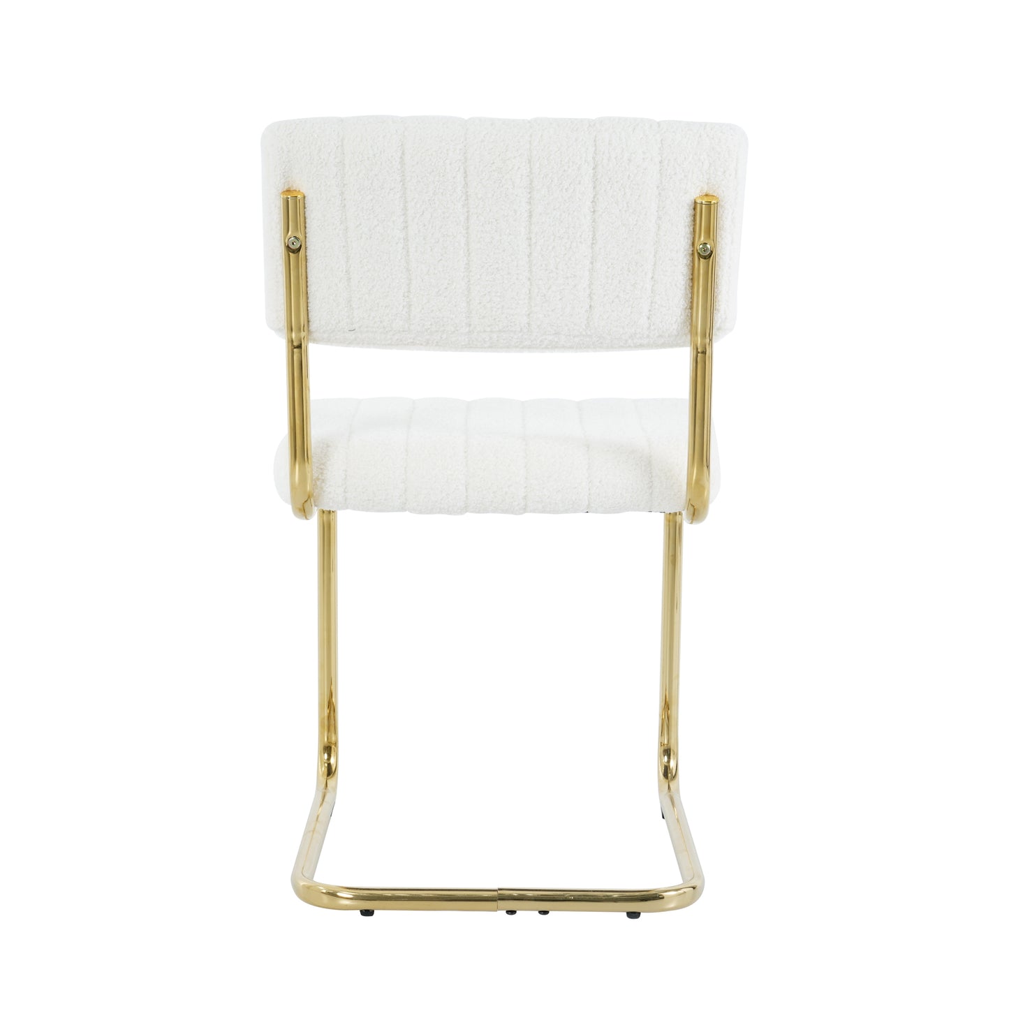 Ezell Dining Chairs with Gold Metal Leg (Set of 2) - White