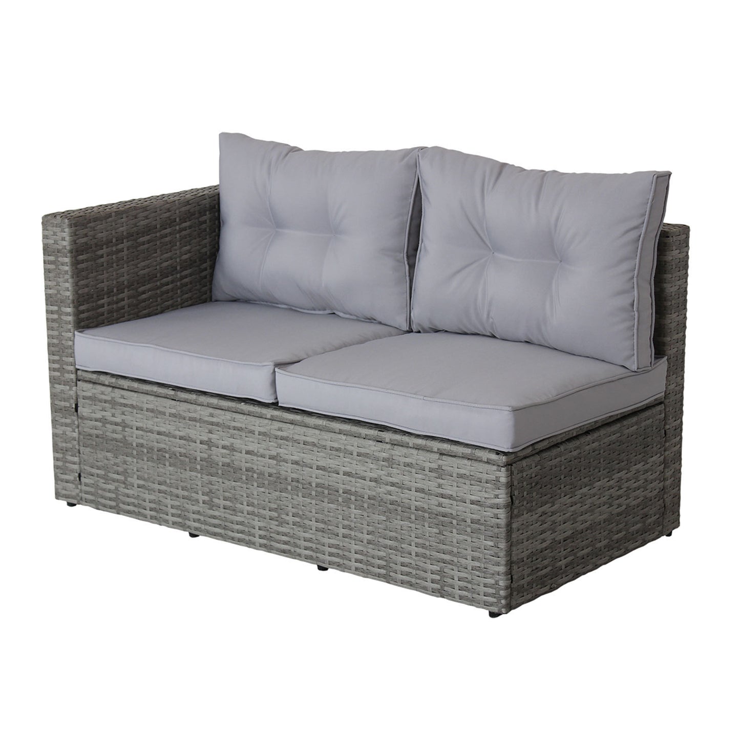 Ochoa 4 Pc Patio Sectional Wicker Rattan Sofa Set - Gray