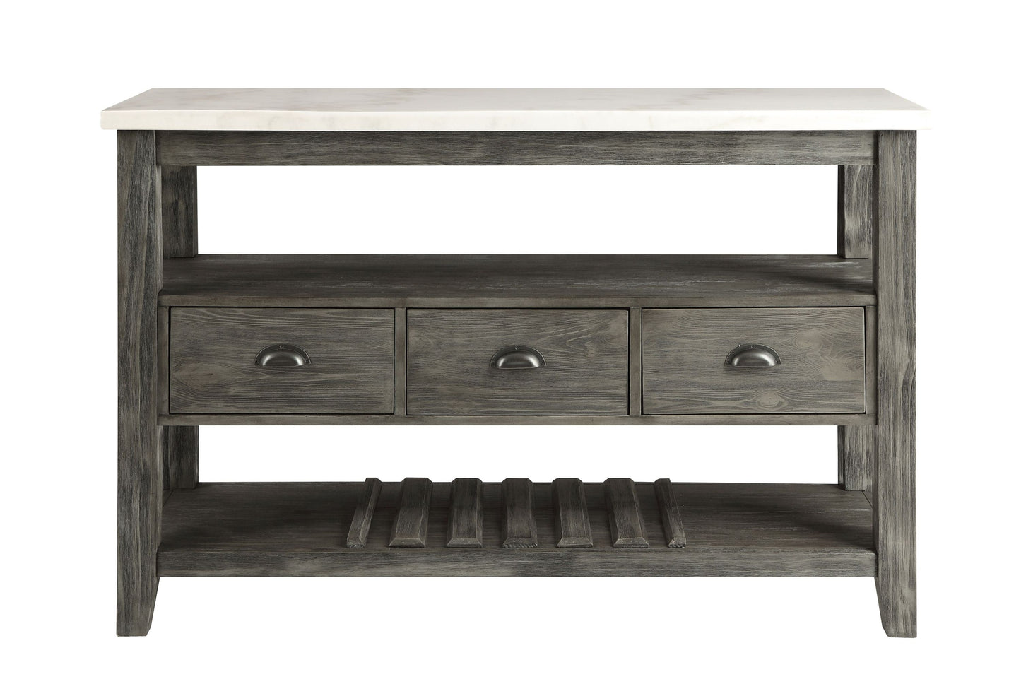 Merel Server in White Marble & Gray Oak