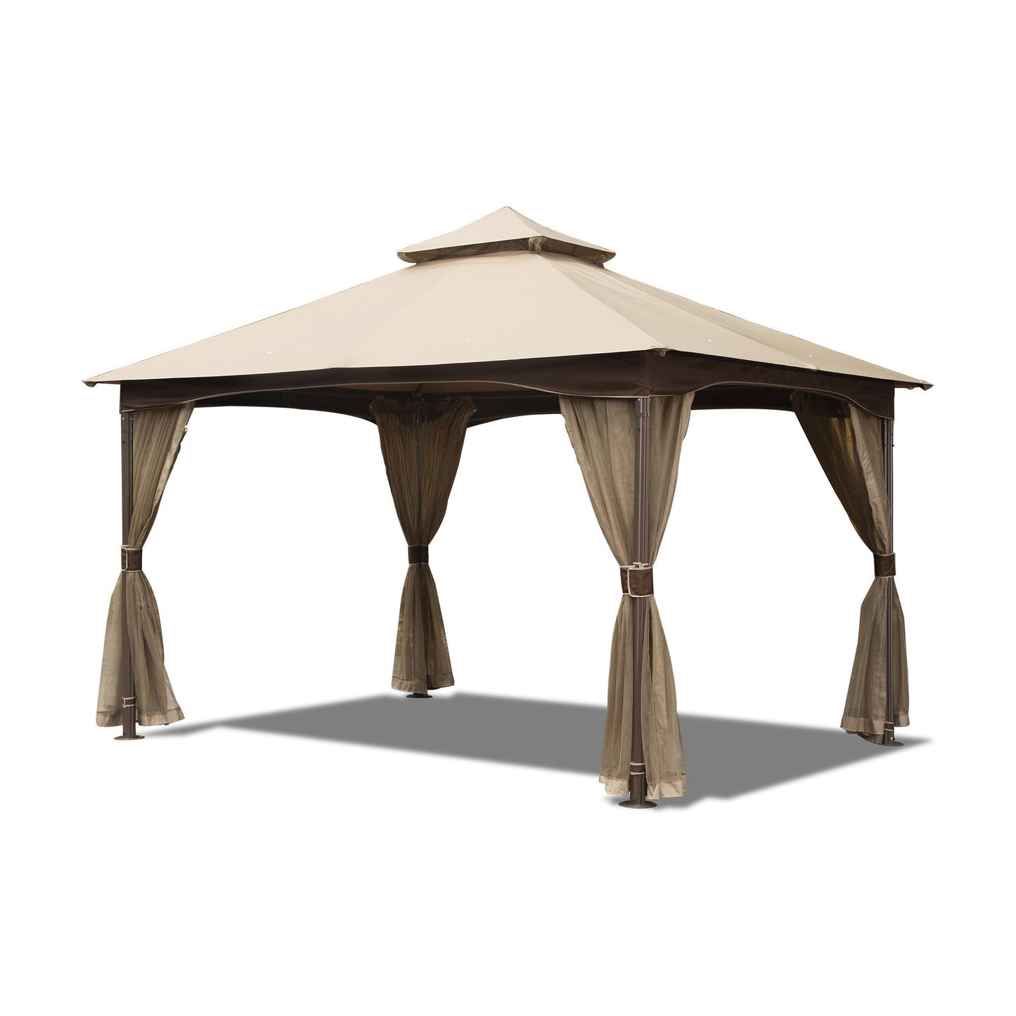 Mavis 10 x 13 ft Outdoor Gazebo with Mosquito Netting - Khaki