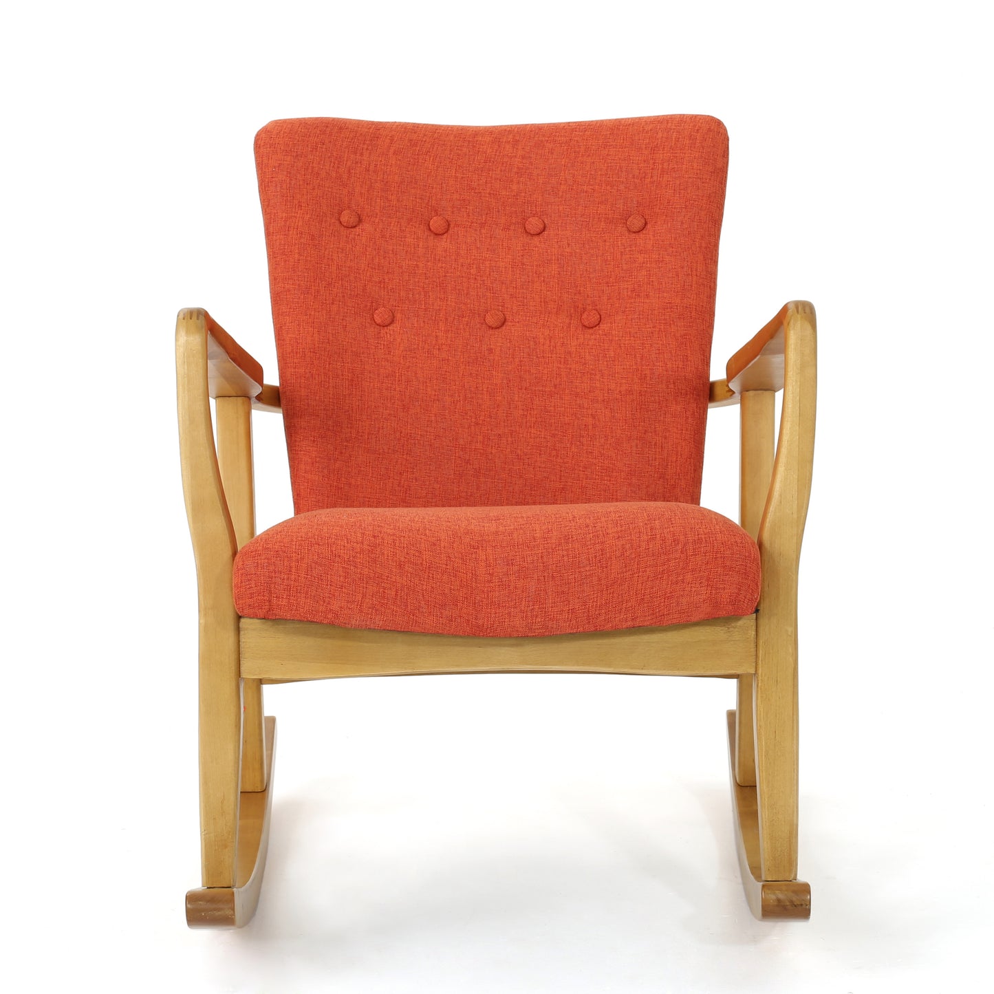 Shania Solid Wood Rocking Chair - Orange