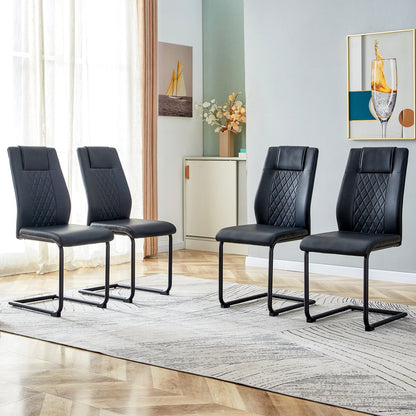 Skye Dining Chair Black Metal Leg (Set of 4) - Black