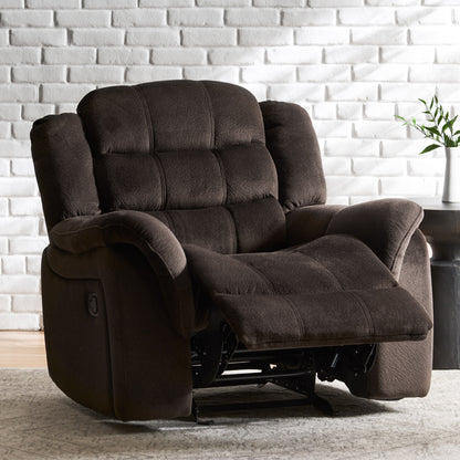 Wise Plush Fabric Glider Recliner Chair - Brown