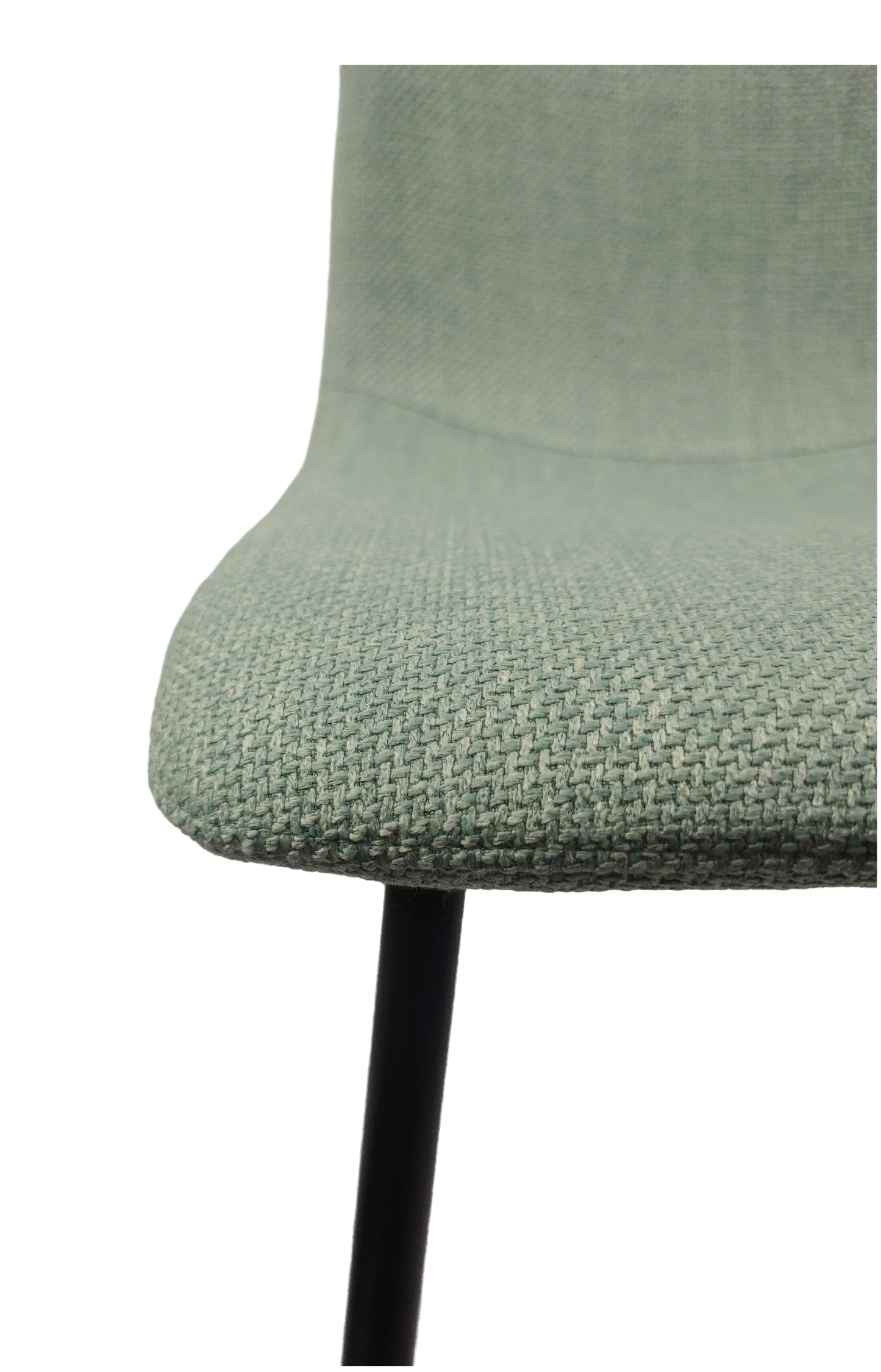 Ona Suedette Dining Chairs with Black Metal Leg (Set of 2) - Light Green