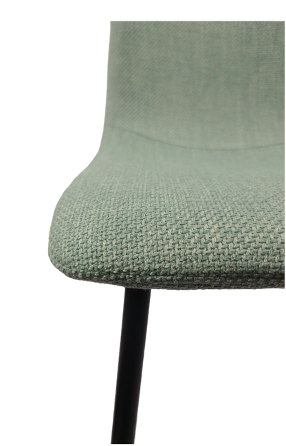 Ona Suedette Dining Chairs with Black Metal Leg (Set of 2) - Light Green