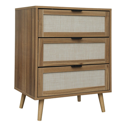 Kooboo 3 Drawer Nightstand End Table - Walnut