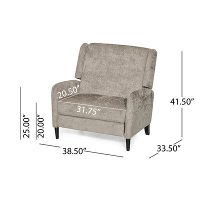 Albion Oversized Fabric Pushback Recliner - Beige