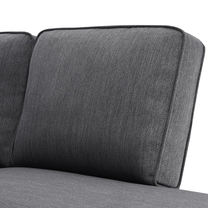 Vortex 7-seat Linen Fabric L-shaped Sectional Sofa - Gray