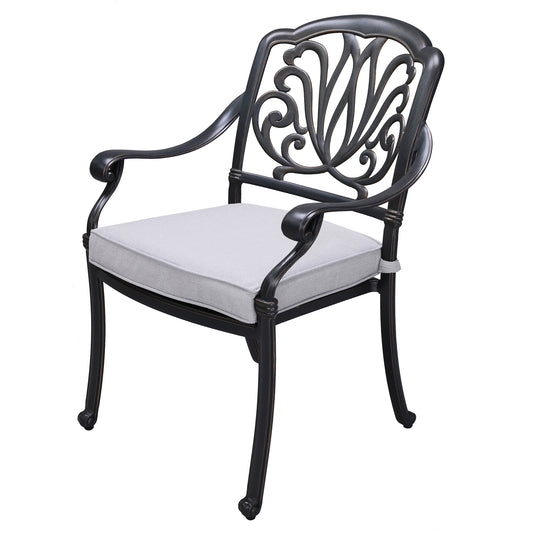 Savanna Patio Outdoor Aluminum Dining Armchair  (Set of 2) - Silver