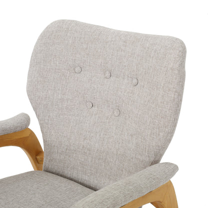 Indo Mid-Century Fabric Rocking Chair - Wheat