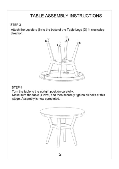 Watson 5pc Dining Set Round Table w 4x Side Chairs - Gray