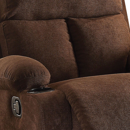 Voe Recliner Chair with Cup Holder - Chocolate