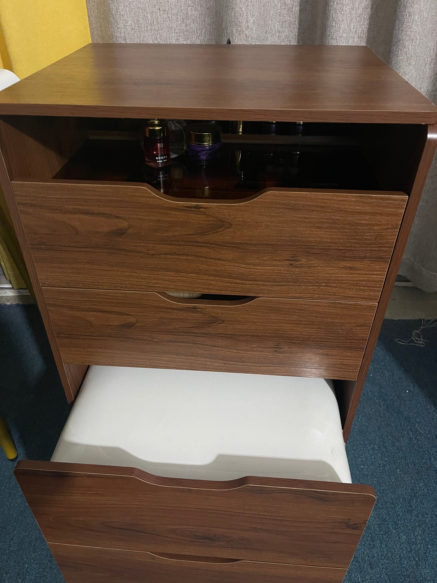 Cortez 3 in 1 Vanity Desk with Plip Top Mirror - Walnut