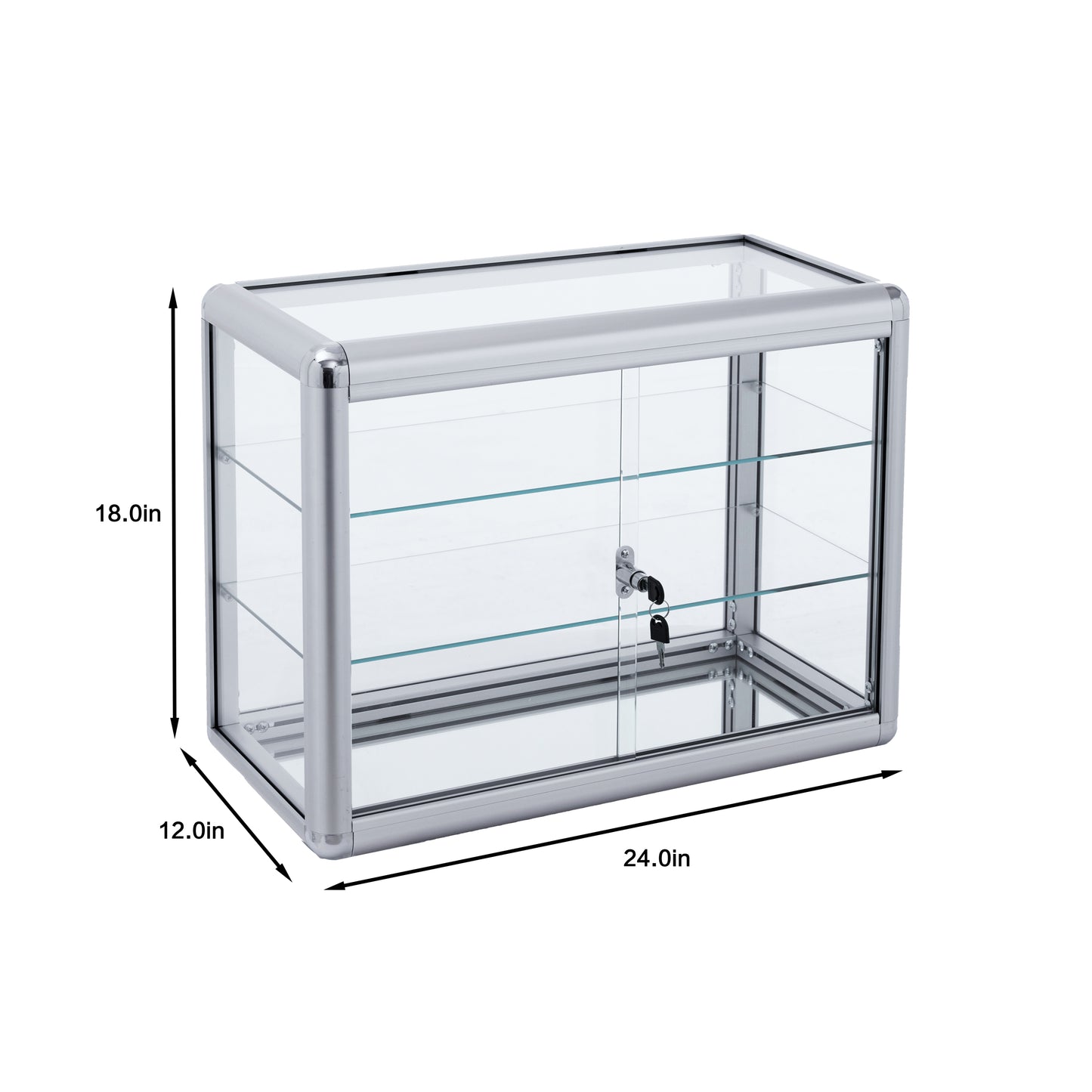 Baxter Tempered Glass Counter Top Display Cabinet - White