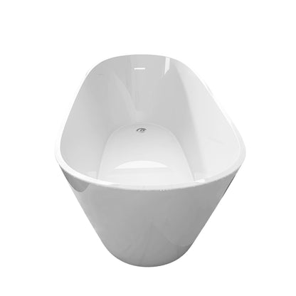 Nest 59" Acrylic Freestanding  Soaking Bathtub - Gloss White