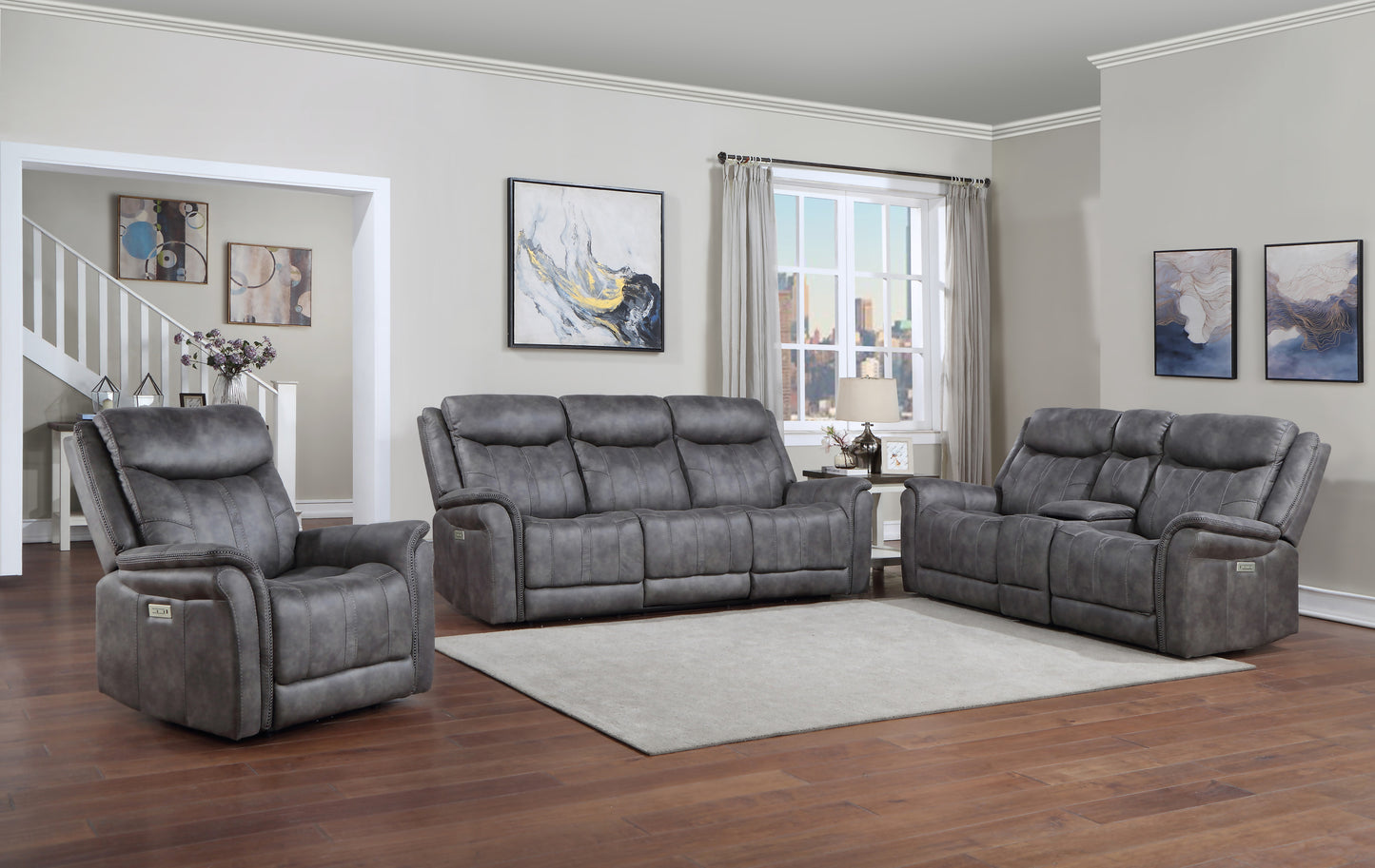 Lennox Console Loveseat - Dark Gray