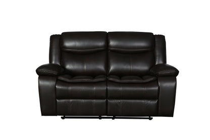 Noor Leather-Air Reclining Loveseat - Brown