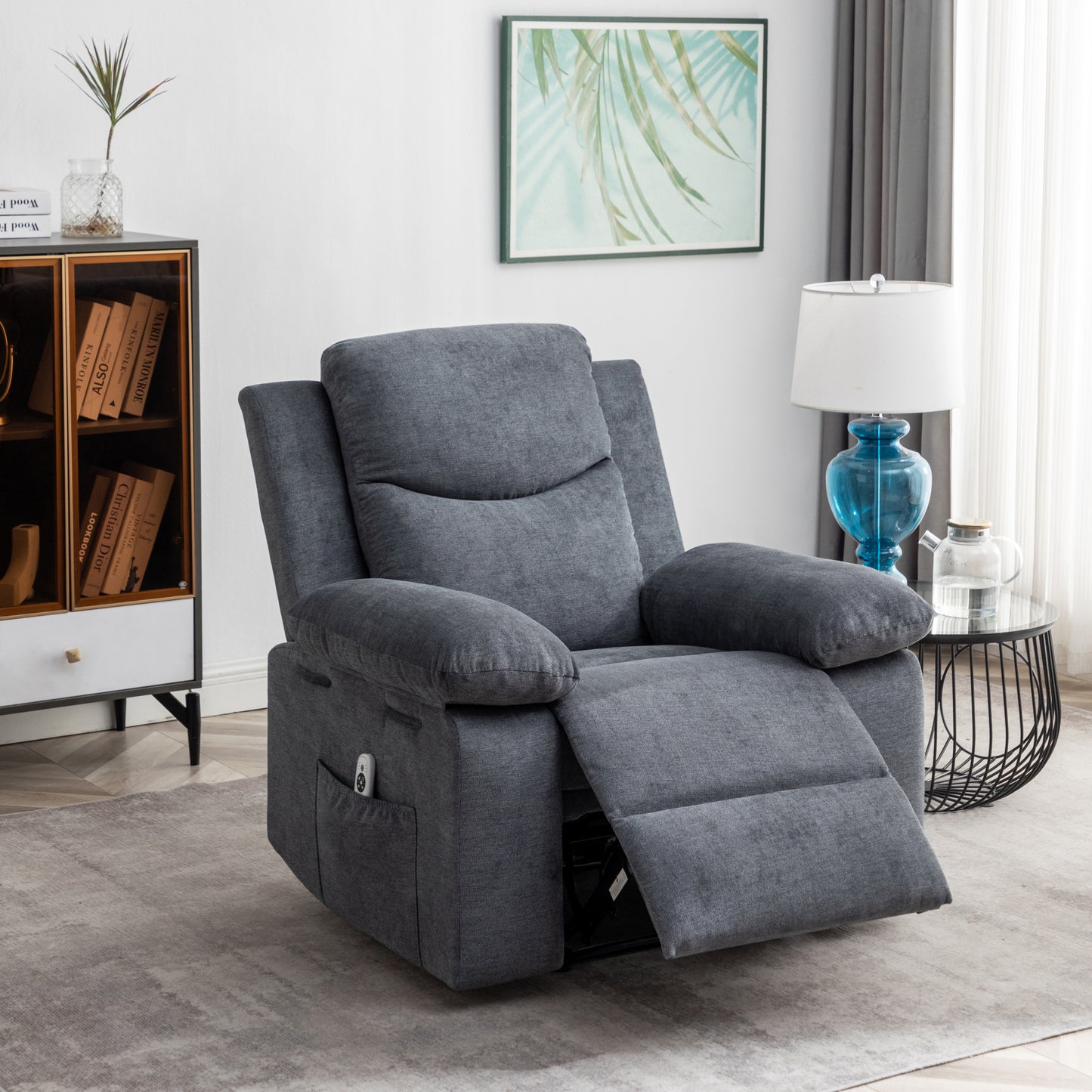 Aether Power Recliner Chair with Adjustable Massage Function - Dark Gray