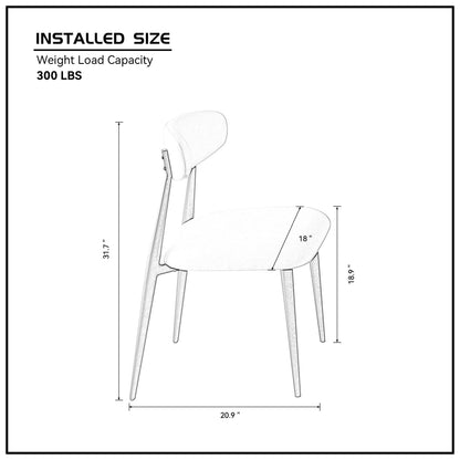 Baxley Curved Dining Chairs (Set of 6) - Light Gray