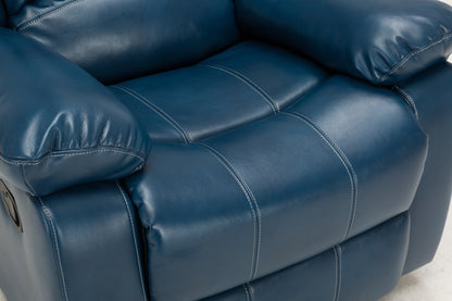 Charlotte Leather Gel Recliner - Navy Blue