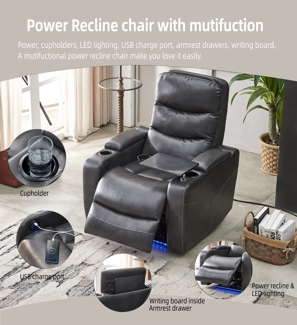 Vaught Power Recliner Chair - Gray