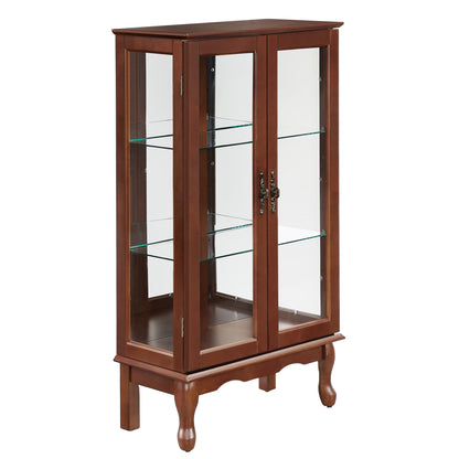 Karla Lighted Curio Diapaly Cabinet - Walnut