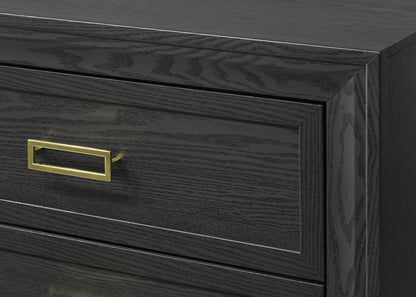 Mystic One Modern Glam Style 2-Drawer Nightstand - Black /Gold