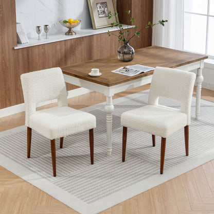 Giordano Dining Chairs with Solid Wood (Set of 2) - Cream