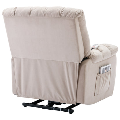 Parsons Power Recliner with Massage Function - Beige