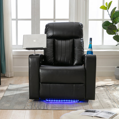 Anika Premium Power Recliner with Swivel Tray Table - Black