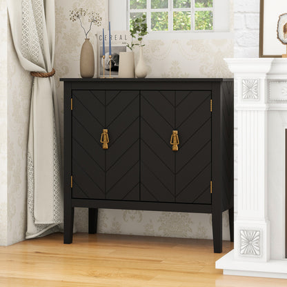 Aaron 2 Door Wooden Cabinets - Black