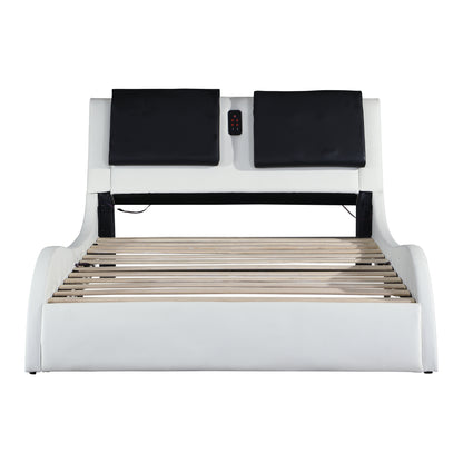 Sonic Control II Queen Size Platform Bed Frame - White