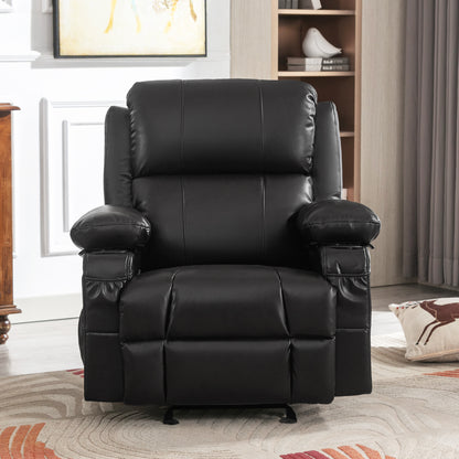 Marta Power Recliner with Massage and Heat - Black