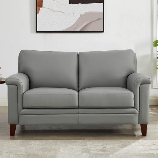 Westcott Leather Loveseat - Gray