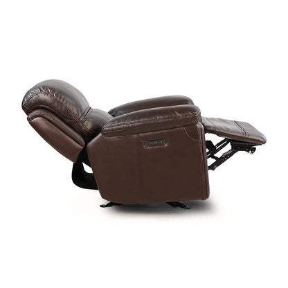 Timo Top Grain Leather Power Recliner - Brown