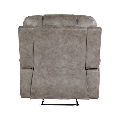 Vargas Reclining Chair Plush Seating - Brown+Gray