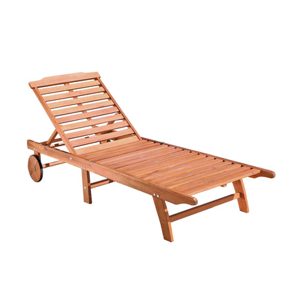 Muir Outdoor Wood Folding Chaise Lounge - Teak