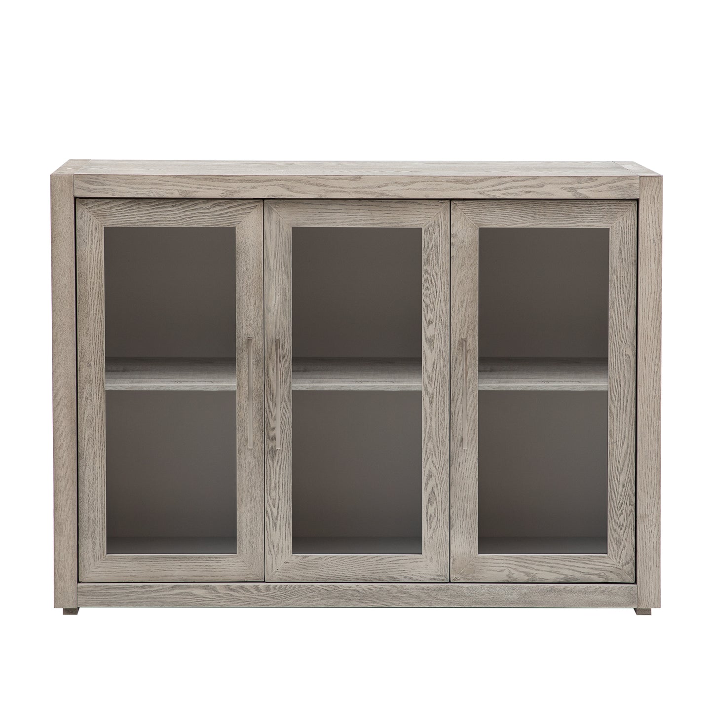 Cina Storage Cabinet with Tempered Glass - Gray