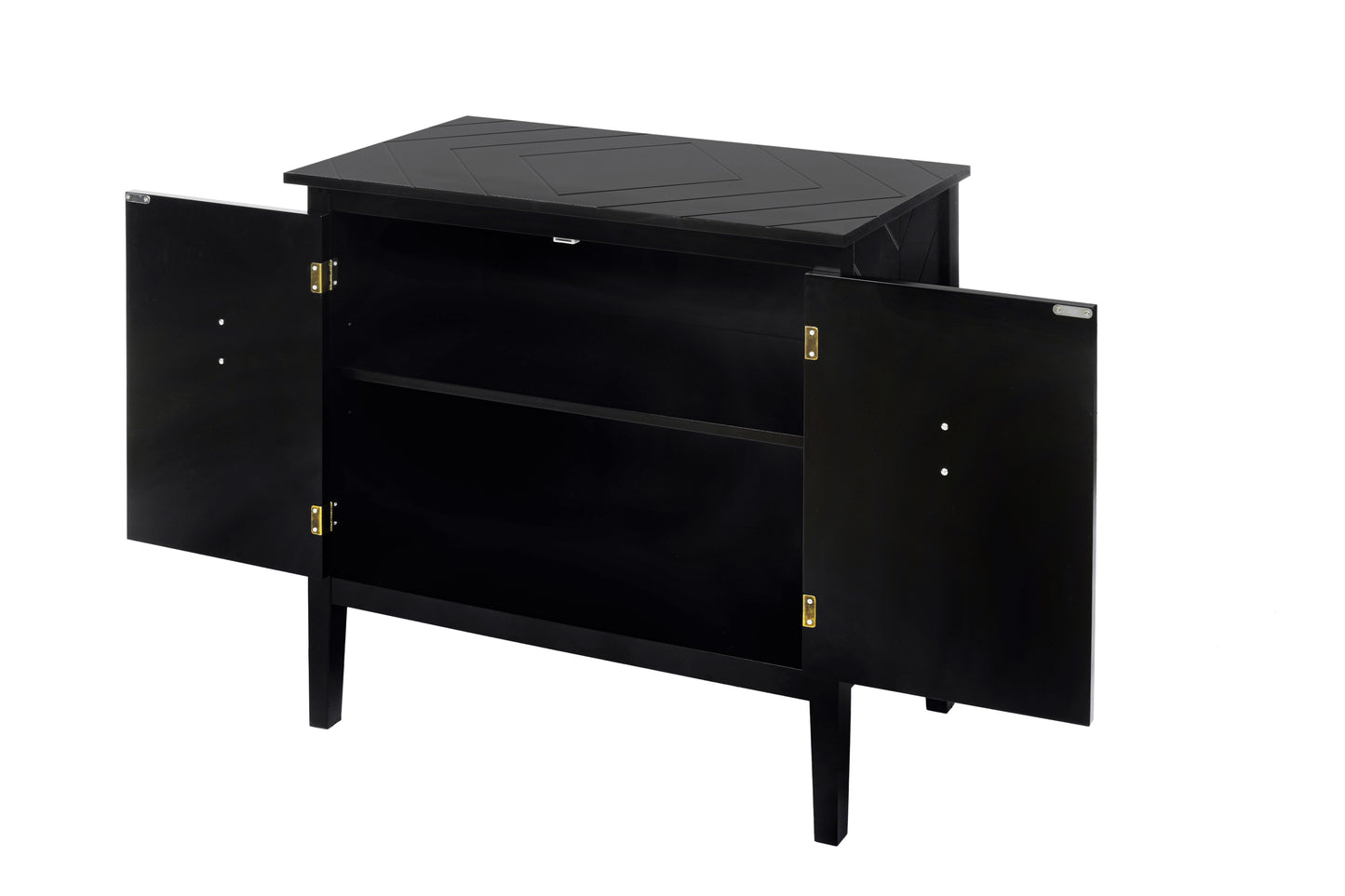 Aaron 2 Door Wooden Cabinets - Black